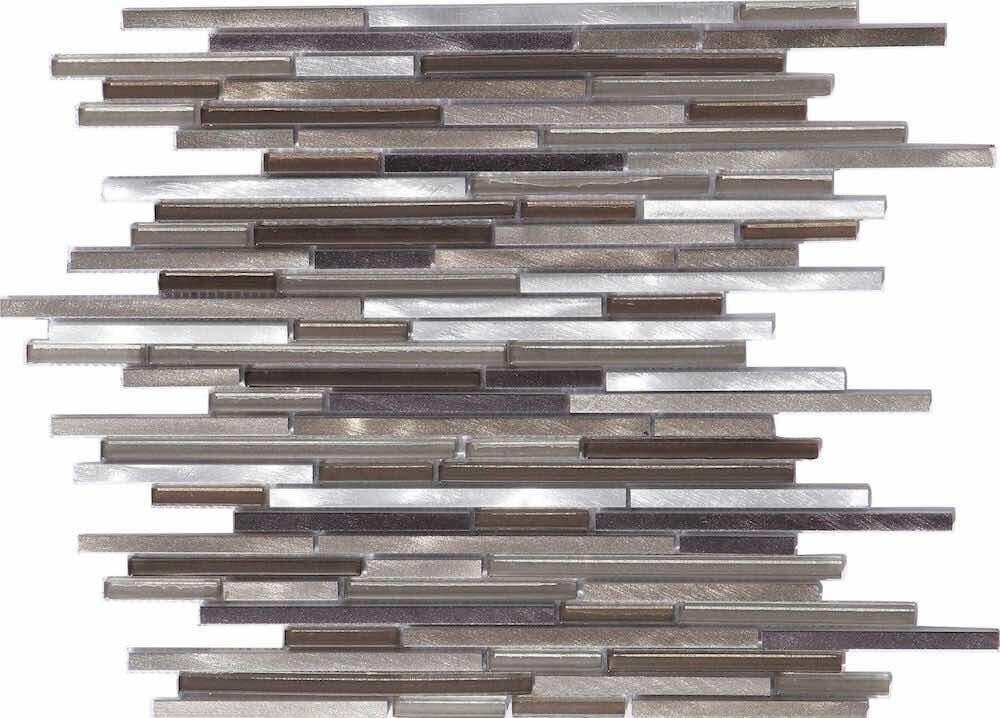 Champagne Gold Aluminum Glass Mosaic Tiles - Slim Mix for Kitchen Backsplash, Bathroom Wall, and Pool Decor
