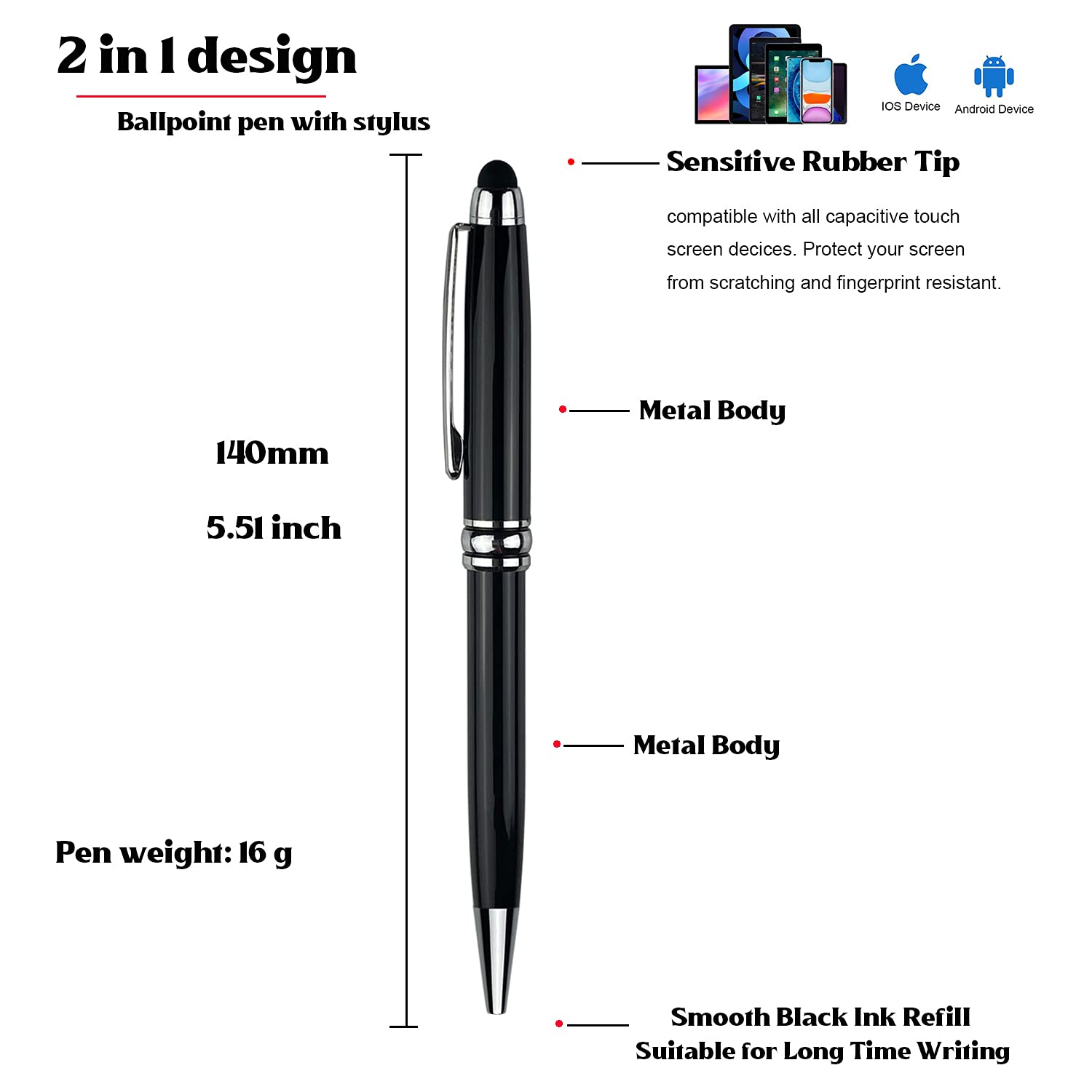 Ancolo Custom Engraved Business Pens - Personalized with Company Name, Phone Number & Slogan - Premium Promotional Pens for Banks, Offices & Hotels - 10 Pens/Box - Ideal for Corporate Gifts, Client Meetings & Branding Events