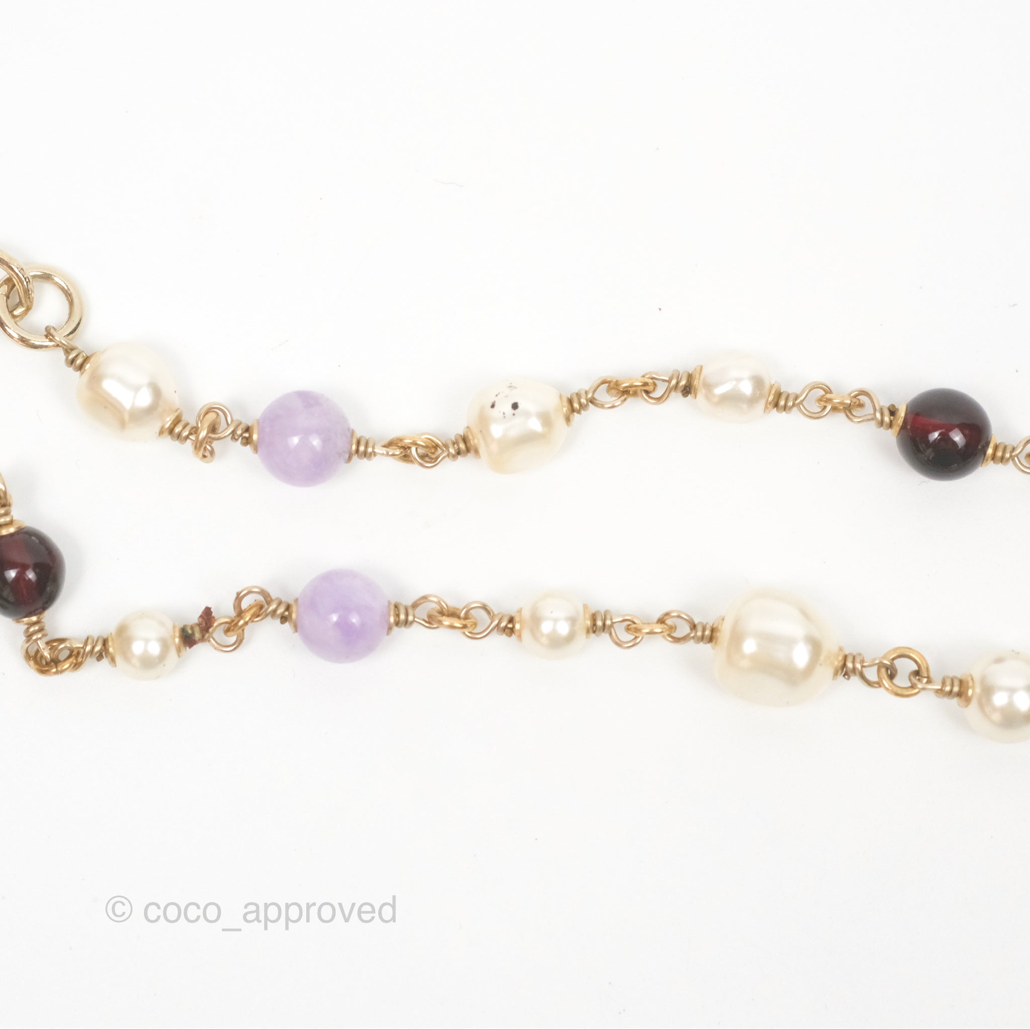 Chanel CC Pearl Gemstone Long Necklace in Gold Tone - 17A Collection | Elegant Jewelry for Women, Perfect for Parties, Weddings & Special Occasions