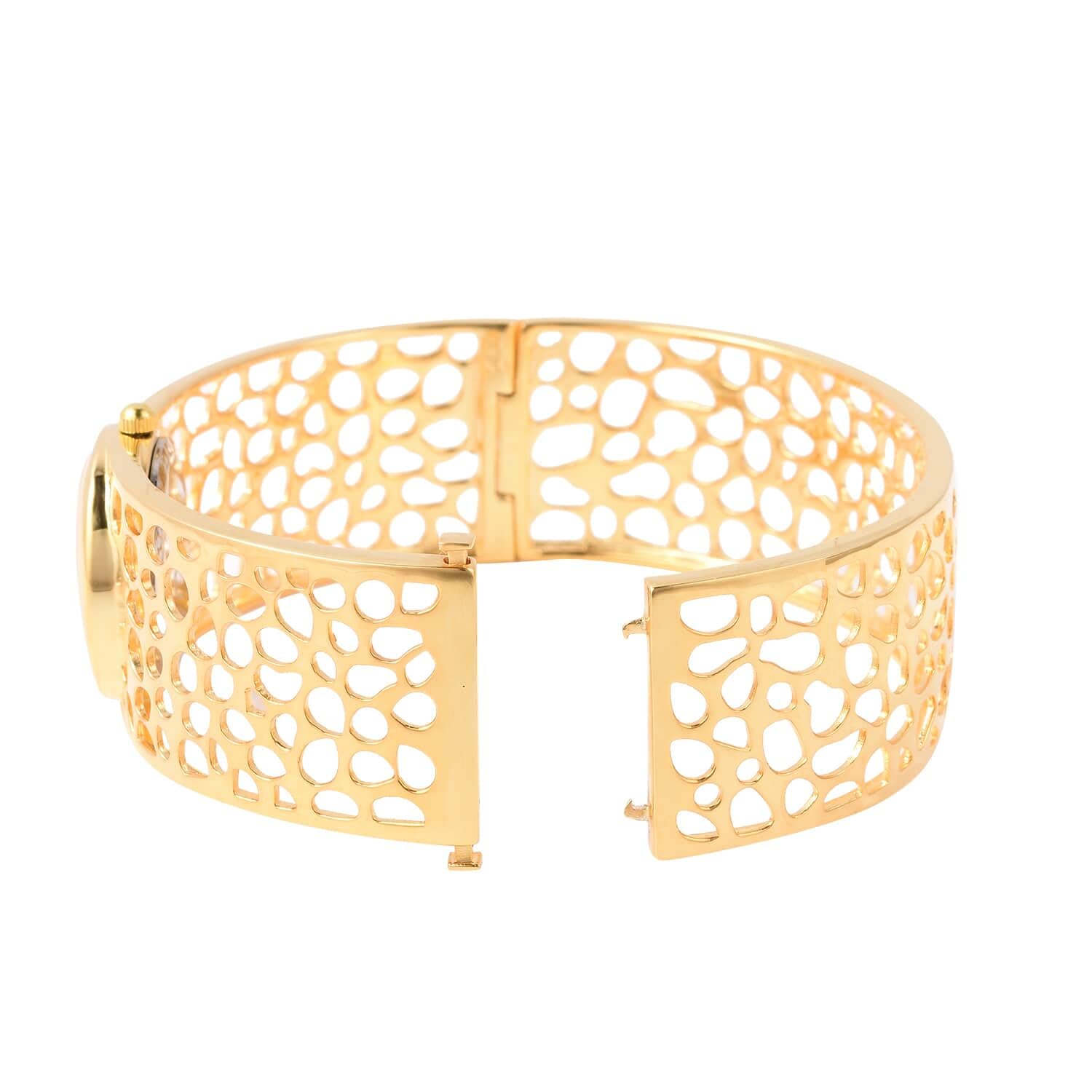 925 Sterling Silver Rachel Galley Movement Watch Bangle Bracelet for Women - Adjustable 7.5