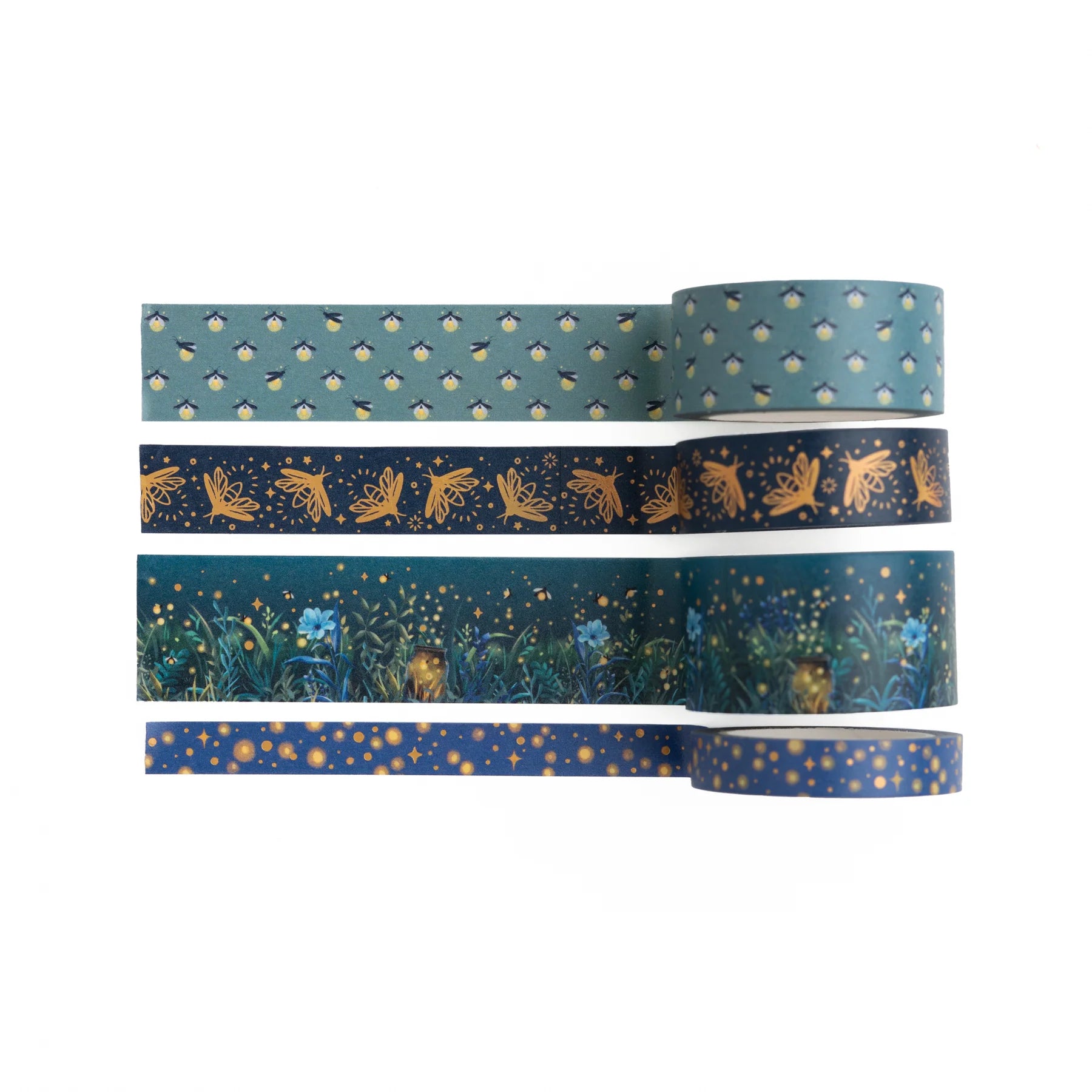 Archer and Olive Firefly Night Washi Tape Set - 12 Rolls Japanese Decorative Paper Tape for Scrapbooking, Journaling, Bullet Journals & DIY Crafts - Perfect for Gift Wrapping, Planner Decor & Card Making