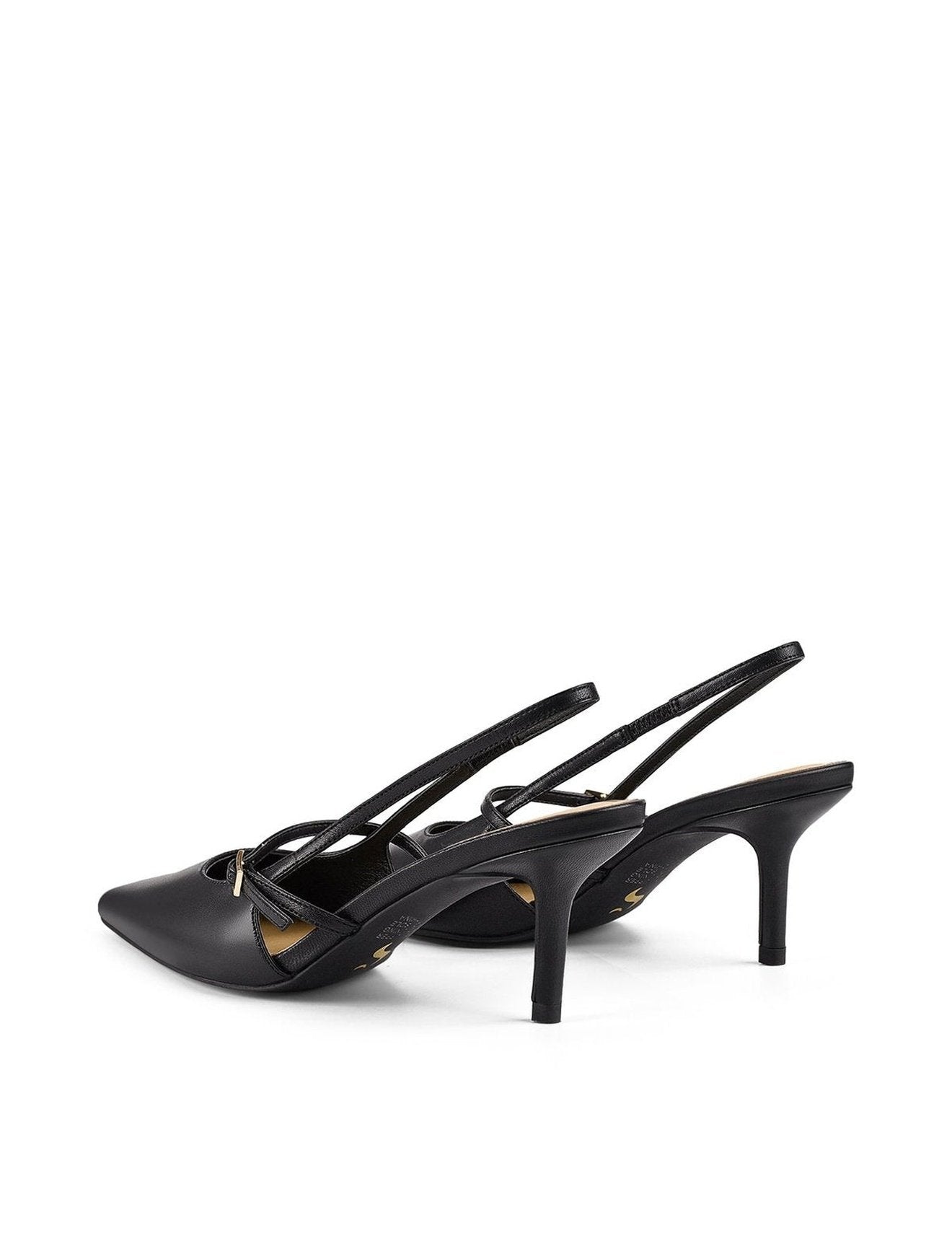York Black Leather Slingback Heels - Comfortable Women's Dress Shoes for Work, Party & Evening Wear