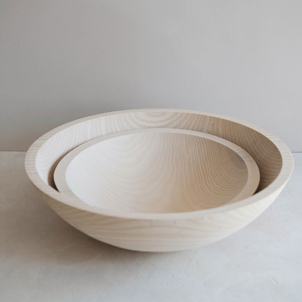 Handmade Whitewashed Ash Wood Bowl - Natural Kitchen & Dining Serving Bowl for Salads, Fruits & Snacks - Perfect for Farmhouse & Rustic Home Decor