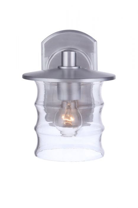 Canon One Light Outdoor Wall Mount in Satin Aluminum - Durable Exterior Light Fixture for Patio, Garden & Porch Lighting