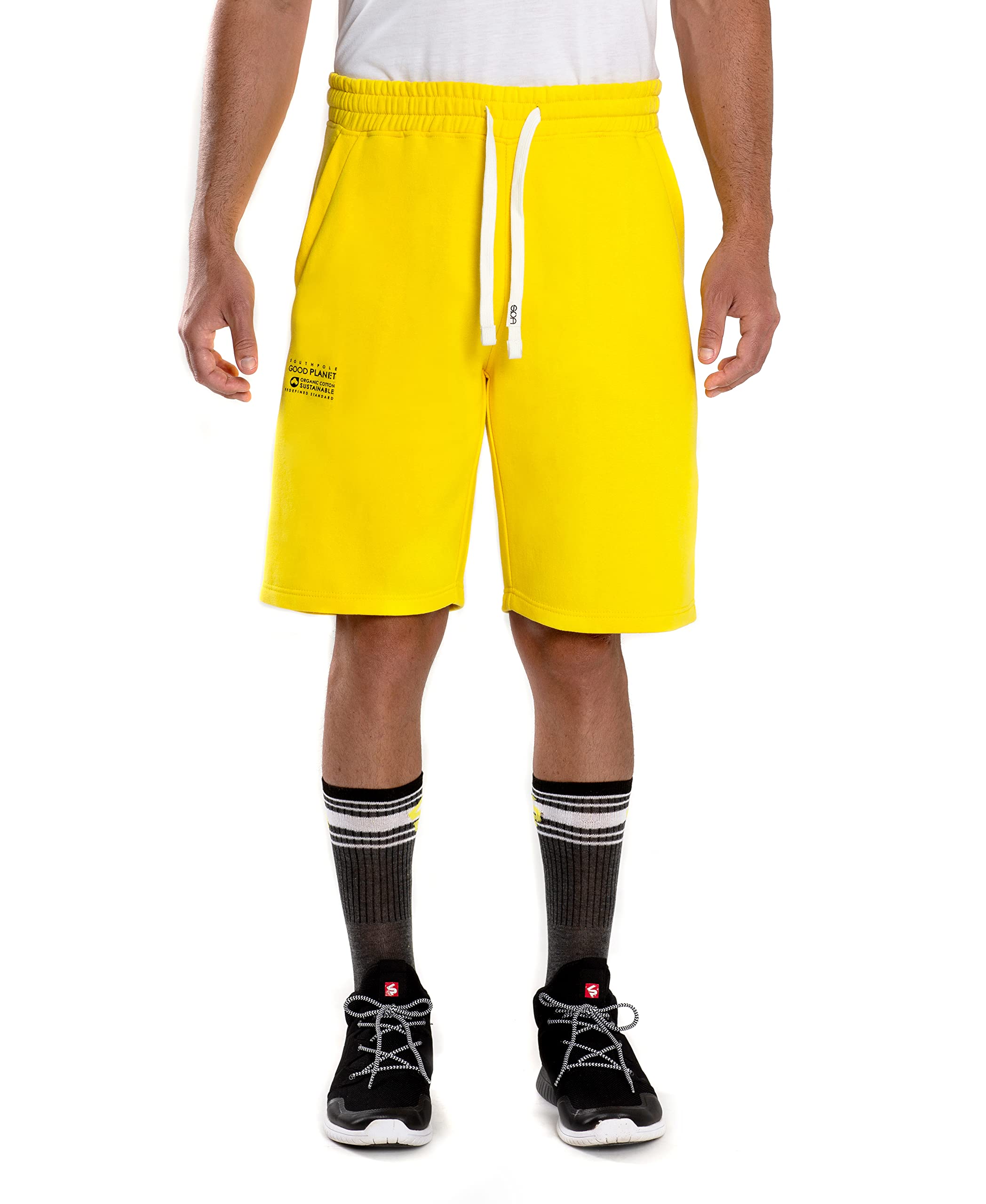 Southpole Men's 100% Organic Recycled Fleece Shorts - Eco-Friendly Comfort for Casual Wear, Lounge & Outdoor Activities