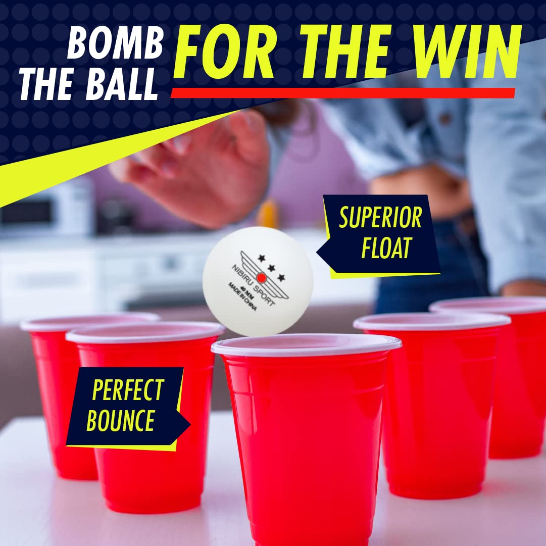 Premium 3-Star Ping Pong Balls for Training & Competition | NIBIRU SPORT Professional Table Tennis Balls | Durable, Lightweight & Consistent Bounce | Perfect for Indoor/Outdoor Play, Family Games & Sports Training