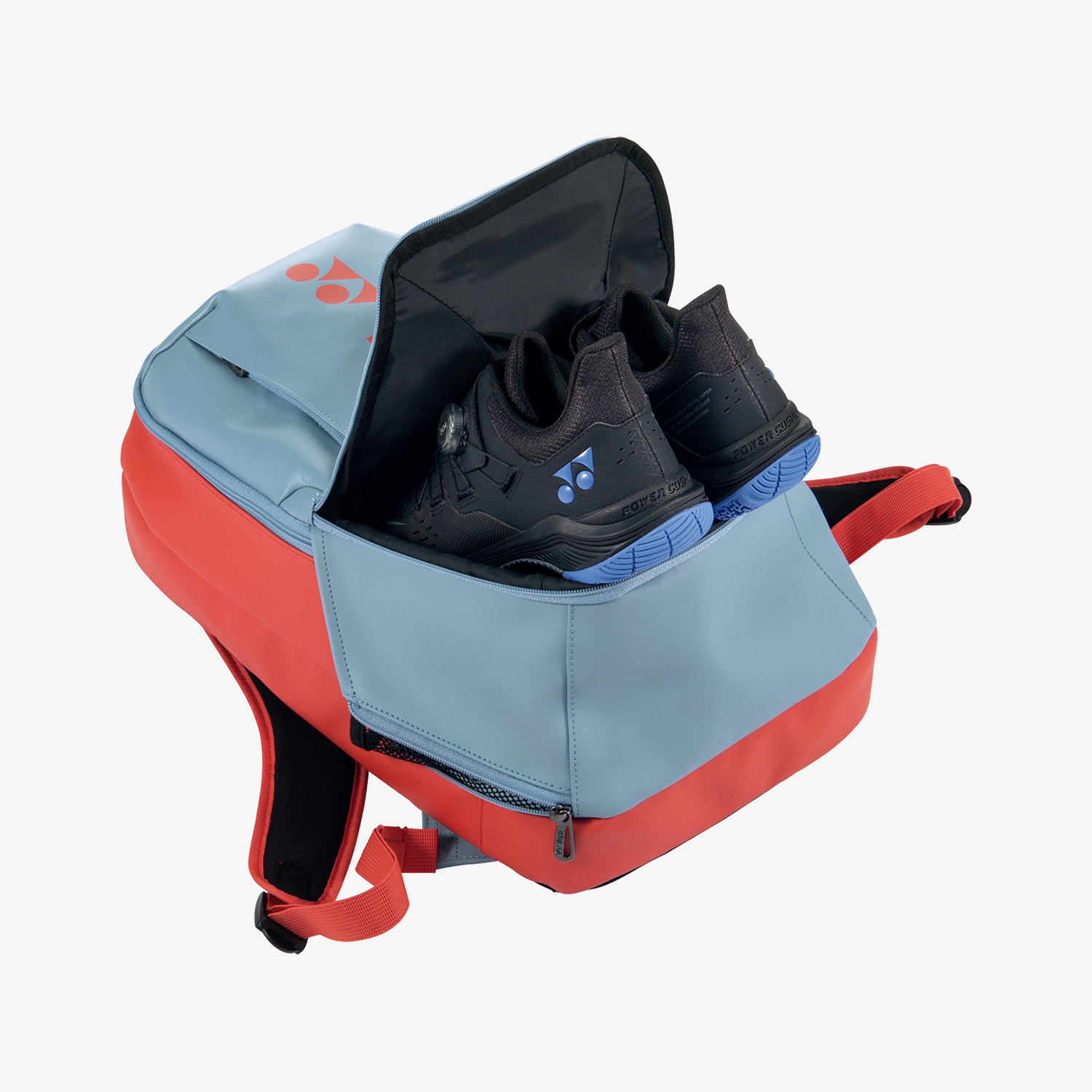 Yonex BAG82412BLG Active Backpack for Tennis & Badminton - Lightweight Sports Bag with Multiple Pockets, Water-Resistant Blue Gray Backpack for Gym, Travel & School