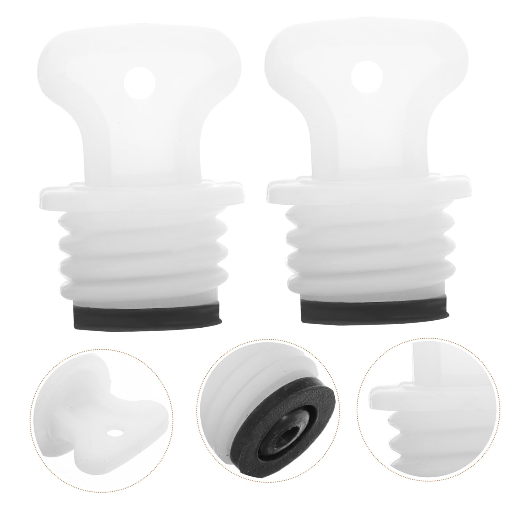 2-Pack Reusable Silicone Hot Water Bottle Stoppers - Leak-Proof Lid Cover for Kettles, Thermos & Hot Bags - Perfect for Travel, Camping & Home Use