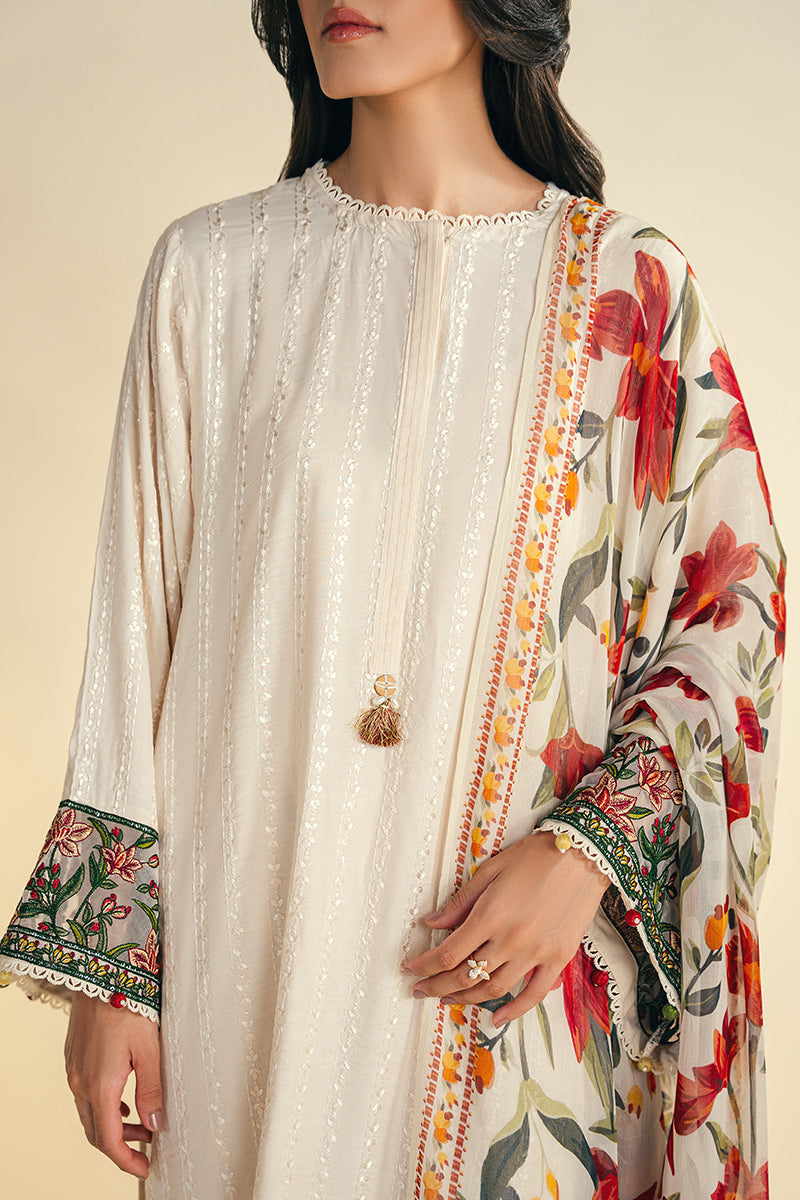 Lustrous Petal 2-Piece Set (Shirt & Dupatta) - Elegant Indian Ethnic Wear for Women, Perfect for Weddings, Festivals & Special Occasions