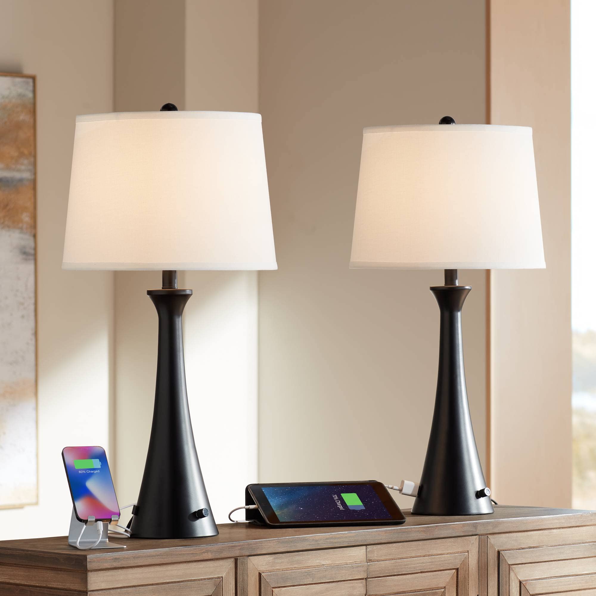 360 Lighting Karl Modern Table Lamps - Set of 2, 28.25