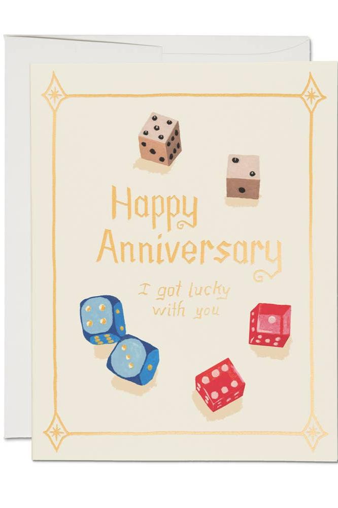 Lucky Dice Anniversary Card - Fun & Unique Couples Gift for Him or Her - Perfect for Romantic Celebrations & Game Nights