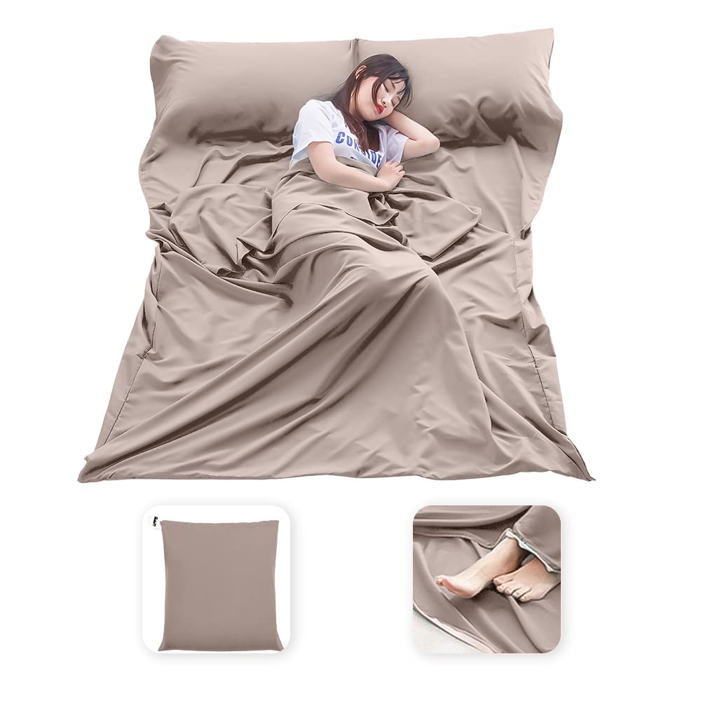 Lightweight & Compact Sleeping Bag Liner - Portable Travel Sheet for Camping, Backpacking, Hiking & Hotel Use | Washable & Hygienic Sleep Sack for Outdoor Adventures & Travel Comfort