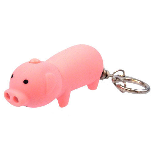 Kikkerland LED Pig Keychain - Cute Glowing Pig Keyring for Night Visibility - Perfect for Keys, Backpacks, and Nighttime Safety