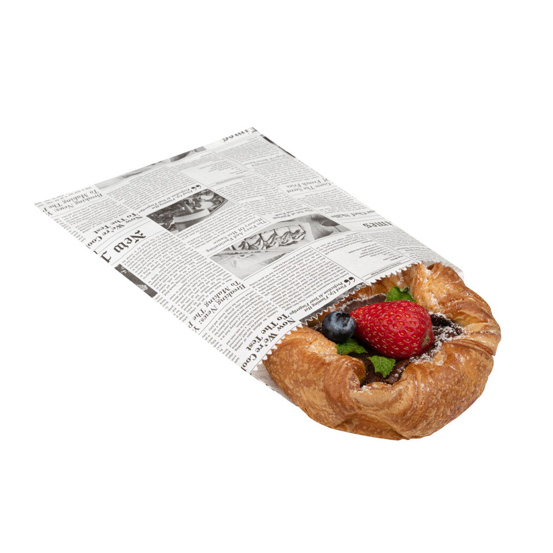 Eco-Friendly Newsprint Paper Bags 7x5 Inches - 100 Count Bulk Pack for Grocery, Retail & Gift Packaging