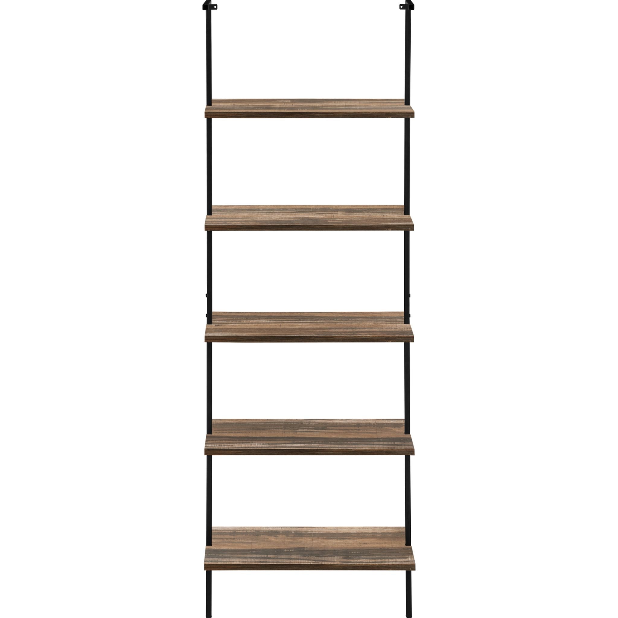 Modern Brea Book Shelf in Brown & Black - Stylish Wooden Bookshelf for Living Room, Office & Bedroom Storage