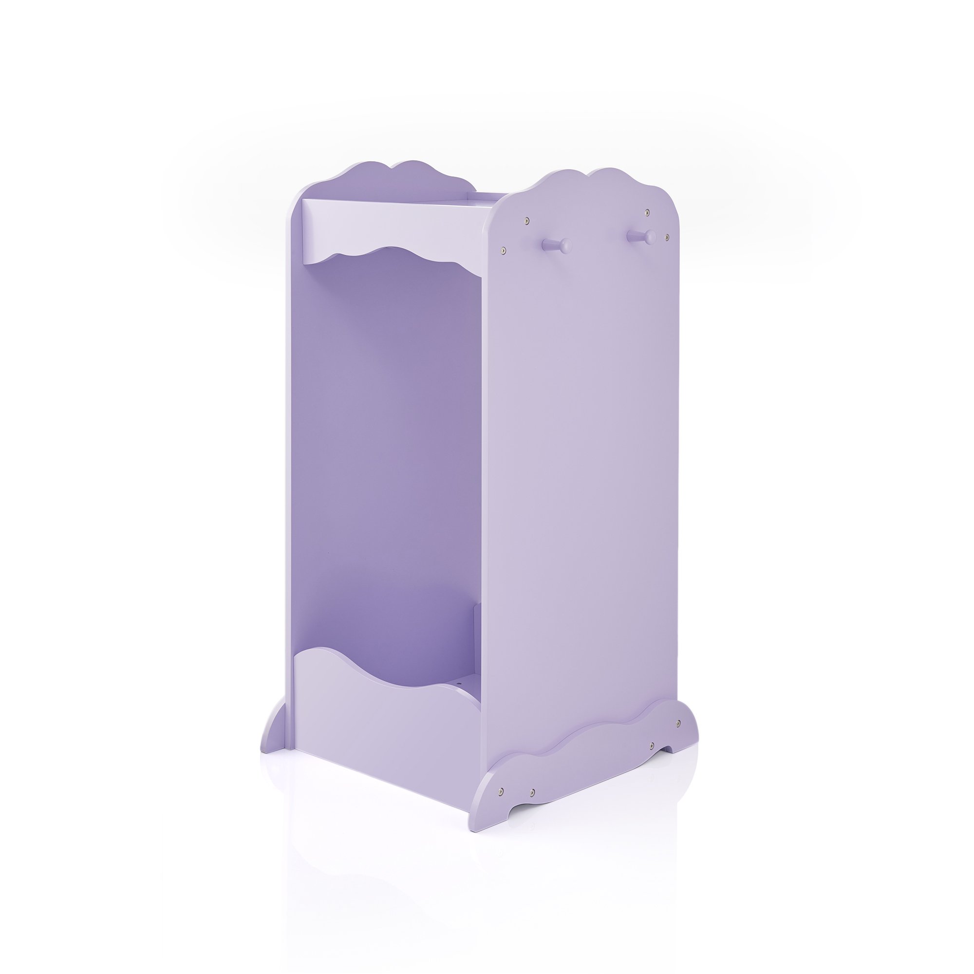 Guidecraft Dress Up Cubby Center - Lavender: Kids Closet Organizer with Mirror & Hooks, Toddler Wardrobe for Costumes, Shoes & Clothing Storage | Perfect for Bedroom, Playroom & Daycare Organization