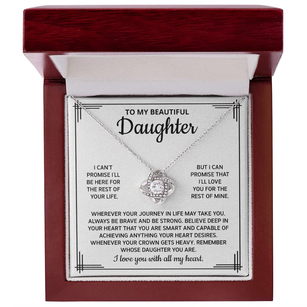 Mother Daughter Necklace Gift Set - Sterling Silver Love Knot Pendant for Daughter from Mom & Dad | Birthday, Graduation, Christmas Jewelry Present | Perfect for Special Occasions & Everyday Wear