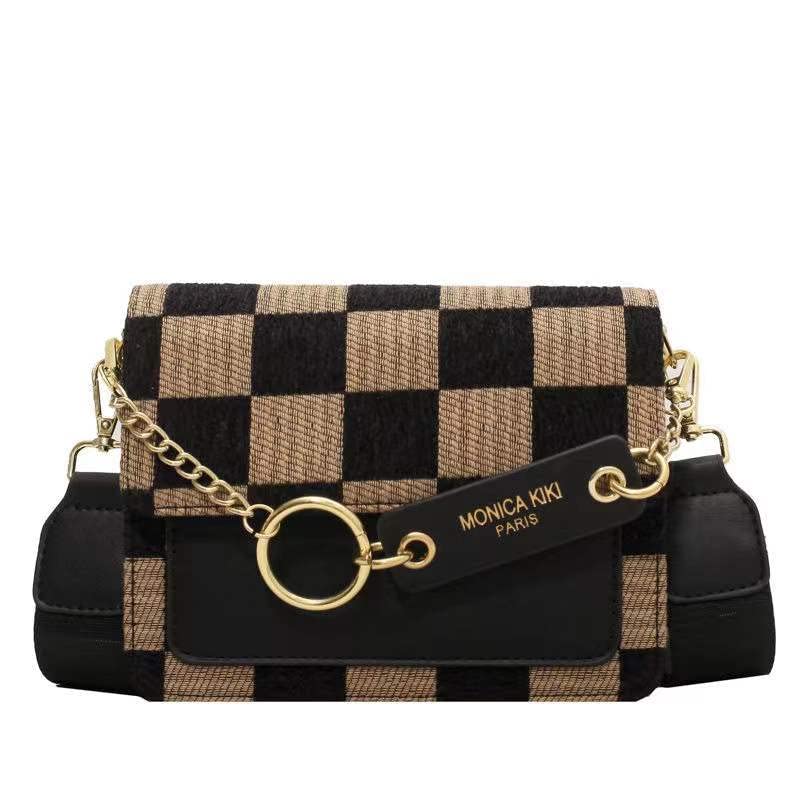 Stylish Small Plaid Stitched Crossbody Purse for Women - Trendy Shoulder Bag with Adjustable Strap - Perfect for Everyday Use, Travel & Shopping
