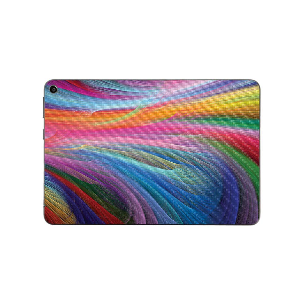MightySkins Carbon Fiber Skin for Amazon Fire HD 8 (2020) - Rainbow Waves | Protective & Durable Textured Cover | Easy to Apply | Made in USA | Perfect for Kids, Travel & Everyday Tablet Protection