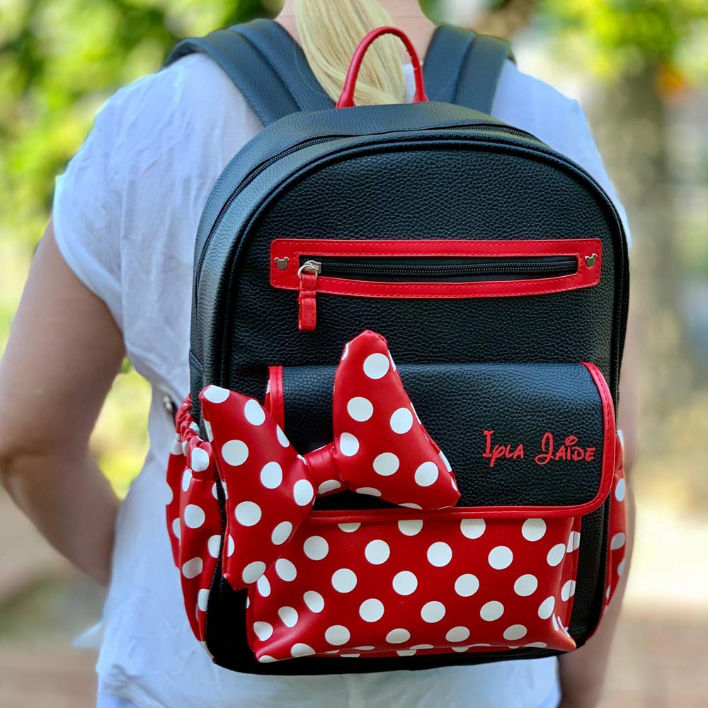 Personalized Disney Minnie Mouse Diaper Backpack Set - 3-Piece Baby Essentials for Travel, Daycare & Outings | Cute Nursery Organization & Gift Idea