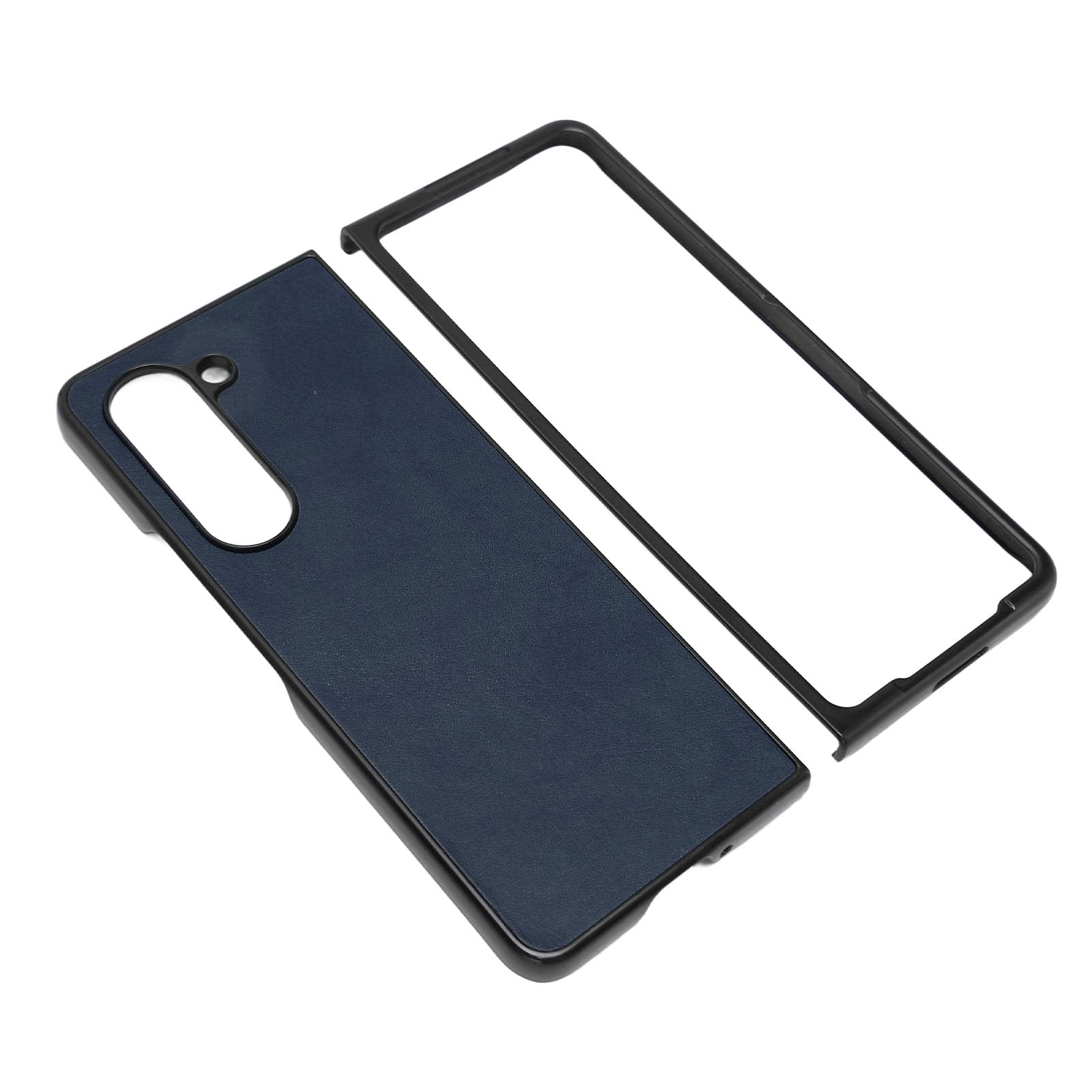 Premium Folding Screen Phone Case - Anti-Scratch Synthetic Leather Protective Cover with Blue Cowhide Grain (2 Colors) | Perfect for Business Professionals & Travel Protection