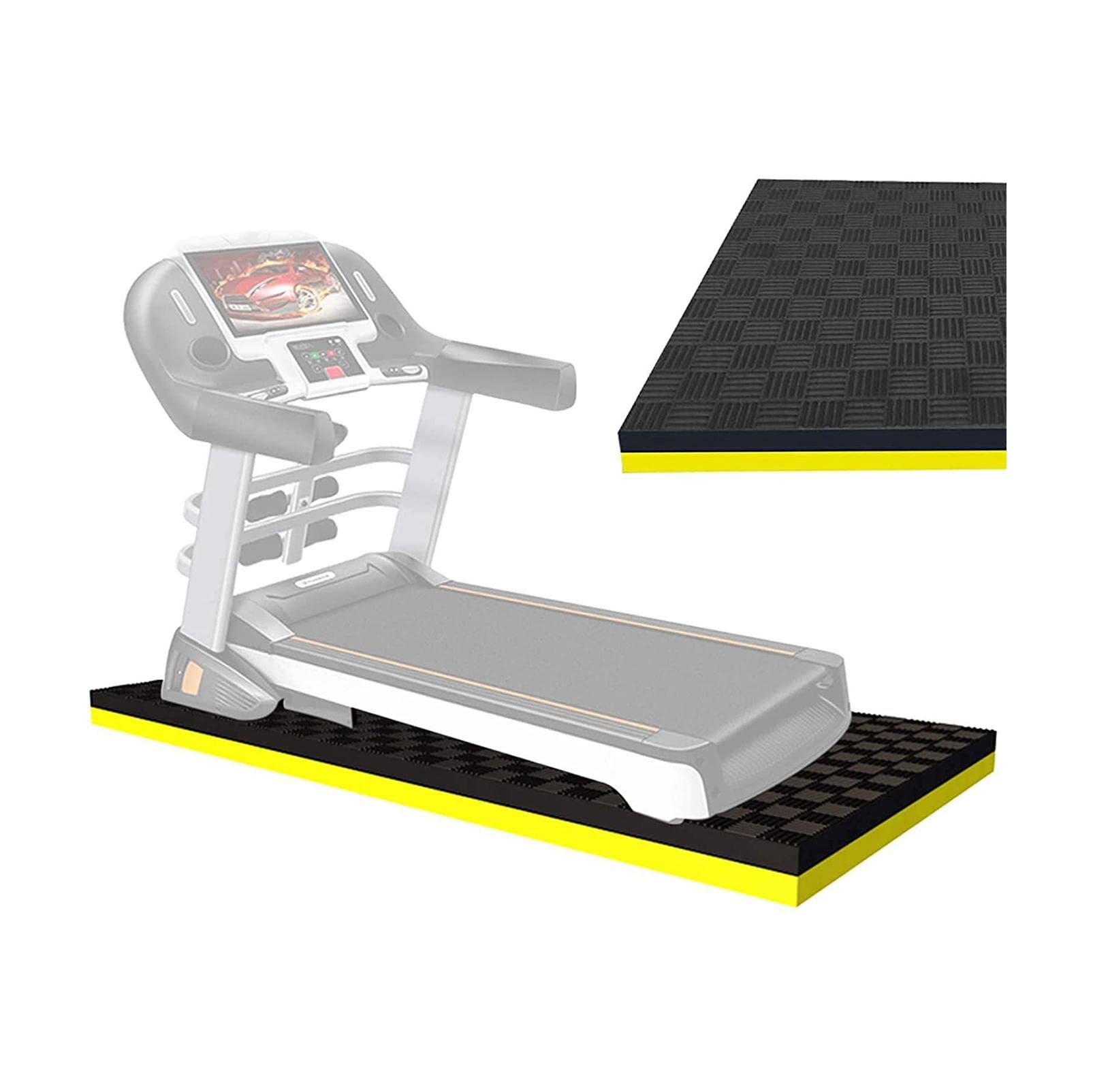 Premium Fitness Equipment Mat - Non-Slip Treadmill & Exercise Bike Floor Protection Mat, Shockproof & Soundproof for Home Gym, Rowing Machine, Jump Rope - Fire Wolf Brand - Ideal for Hardwood Floors & Noise Reduction