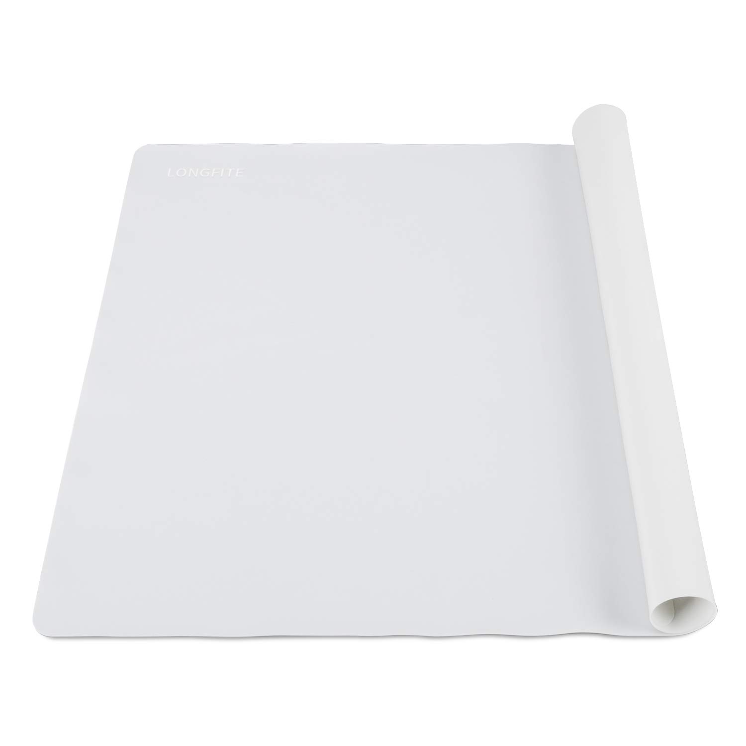 Longfite Non-Stick Silicone Baking Mat - Large Heat-Resistant Pastry Dough Rolling Fondant Mat with Non-Skid Surface, Perfect for Countertop Protection, Dining Table Placemat & Kitchen Use (Gray) - Ideal for Baking, Cooking, Crafting & Home Decor
