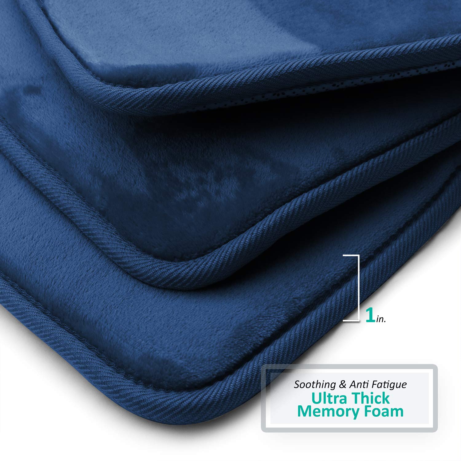 Clara Clark Memory Foam Bath Mat Set of 2 - Non-Slip, Super Absorbent & Fast Drying Bathroom Rugs - 20