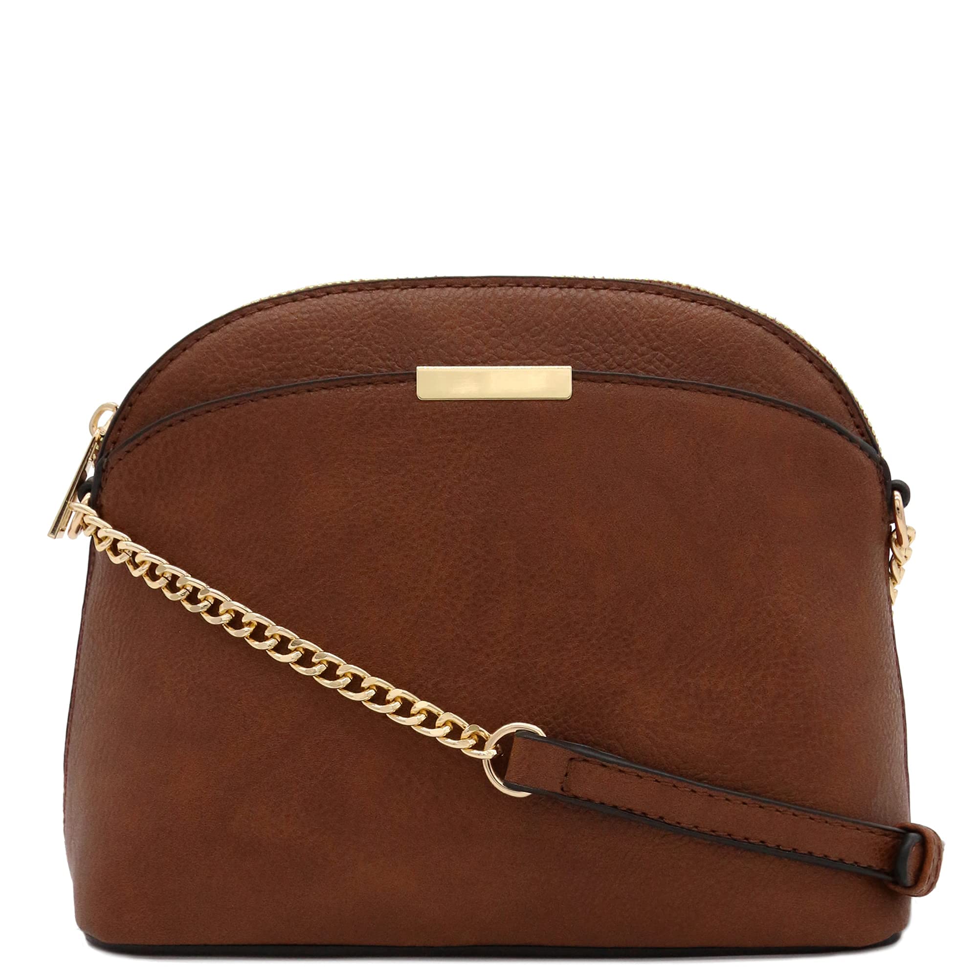 Stylish Faux Leather Small Dome Crossbody Bag with Adjustable Chain Strap - Perfect for Women's Daily Use, Shopping & Night Out