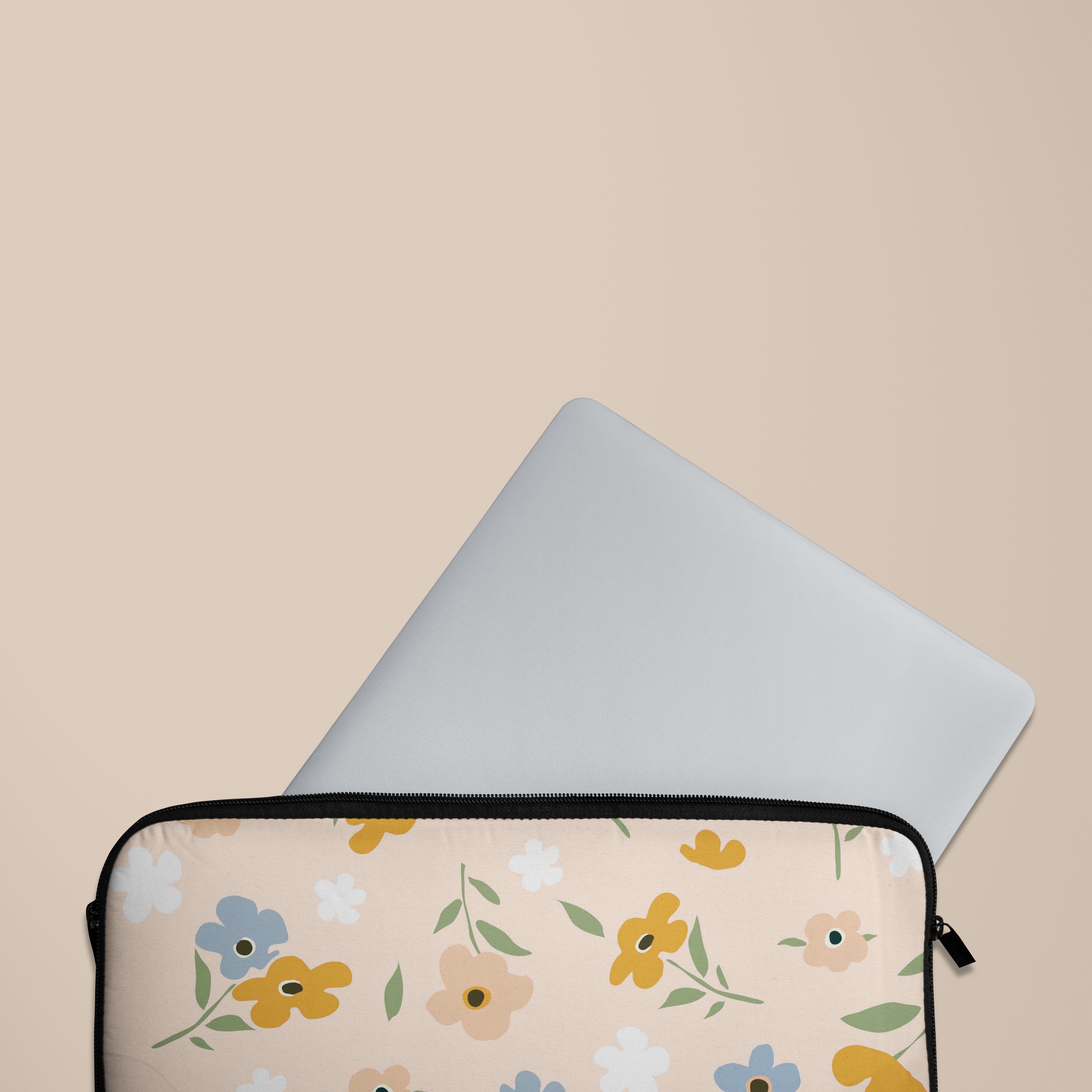 Pink Floral Laptop Sleeve for MacBook Air/Pro 13-15 Inch - Cute Protective Case for Women, Girls | Perfect for Work, School, Travel & College
