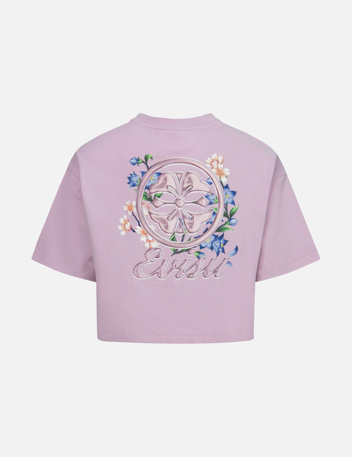 Stylish Kamon & Wisteria Print Cropped T-Shirt for Women | Trendy Japanese-Inspired Fashion Top | Perfect for Casual Wear, Street Style & Summer Outfits