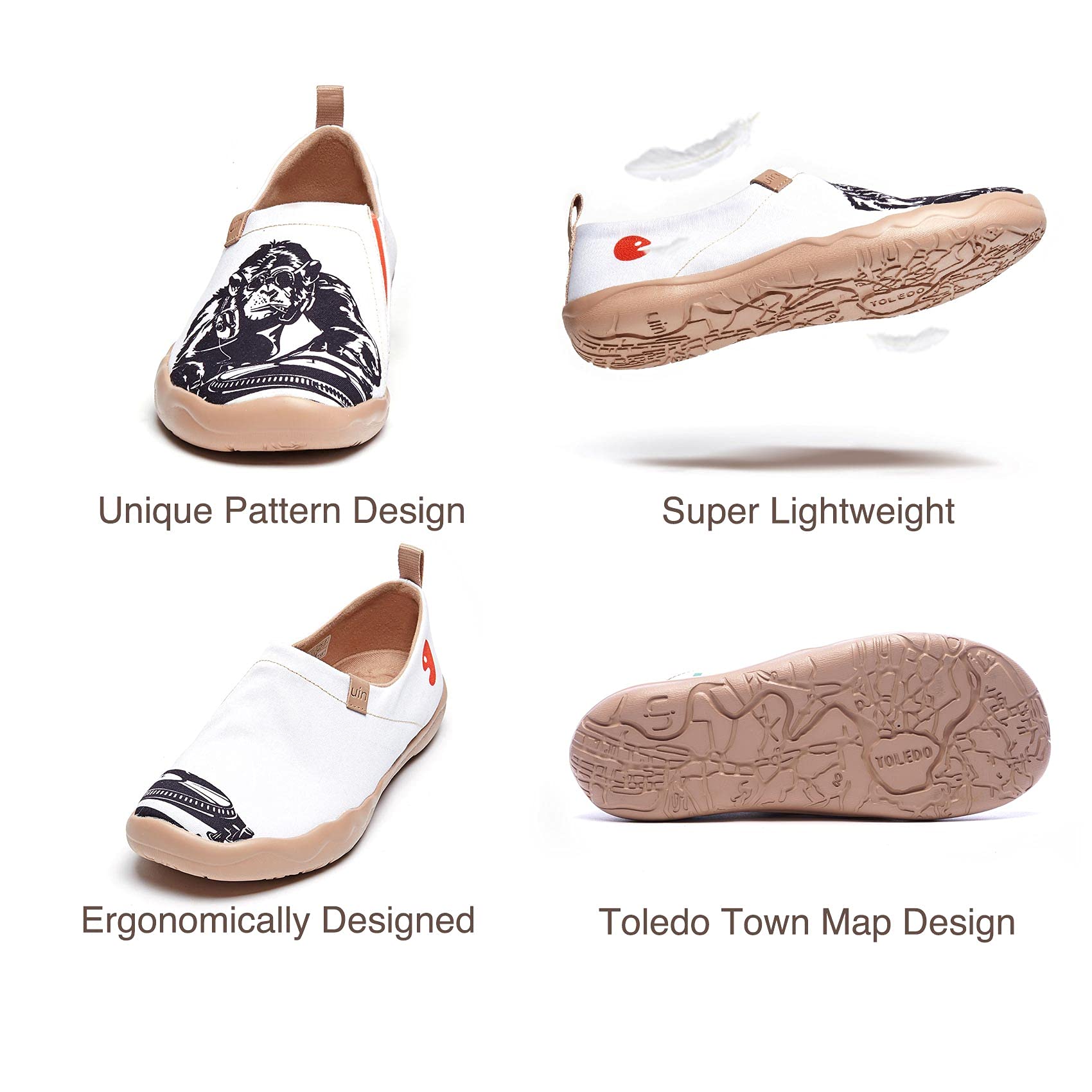 UIN Men's Stylish Art Design Slip-On Loafers - Lightweight Comfortable Travel Shoes for Walking, Casual Outfits & Fashion Sneakers | Perfect for Daily Wear, Work, and Outdoor Adventures