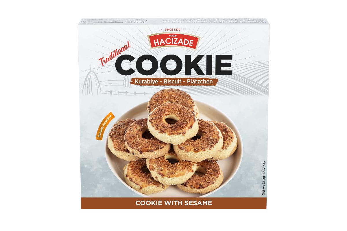 Hacizade Sesame Cookies 350g - Crunchy & Delicious Turkish Cookies for Snacking, Gifts & Tea Time