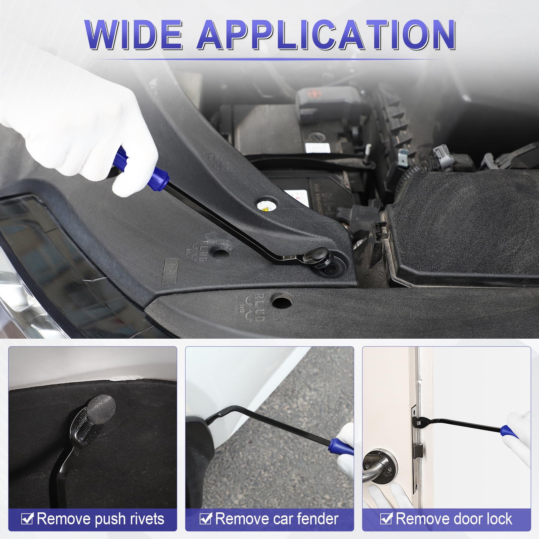 LivTee 5-Piece Auto Trim Removal Tool Kit - No Scratch Plastic Pry Tools for Car Interior Panel & Dash Fastener Removal - Professional Car Audio & Radio Installation Accessories (Blue) - Perfect for DIY Auto Repair, Vehicle Maintenance & Stereo Upgrades