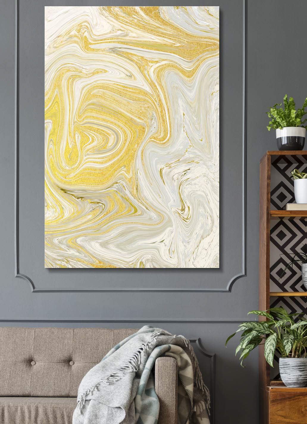 Wall26 - Premium Abstract Golden Texture Canvas Wall Art - Giclee Print Gallery Wrap Modern Home Decor - 32x48 Inches - Ready to Hang - Perfect for Living Room, Bedroom & Office Decor