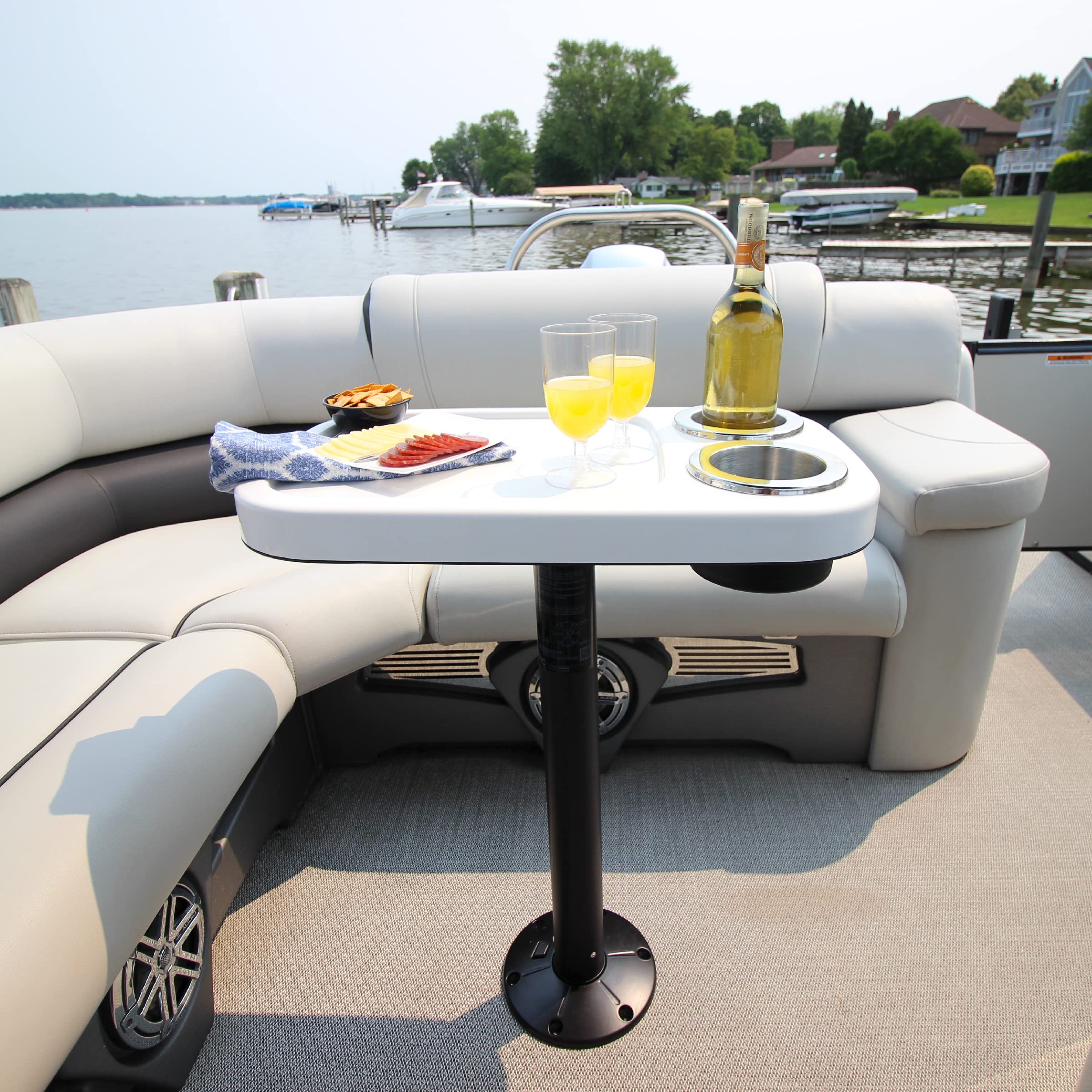 Manufacturers' Select ITC Marine Cocktail Boat Table Leg Set - Stainless Steel Pontoon Table Pedestal for Boats & Yachts | Perfect for Outdoor Dining, Cocktail Parties & Nautical Decor