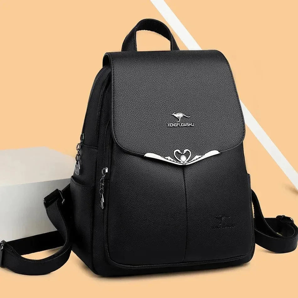 Stylish Genuine Leather Women's School Backpack - Durable Laptop Bag for College, Work & Travel - Perfect for Students & Professionals