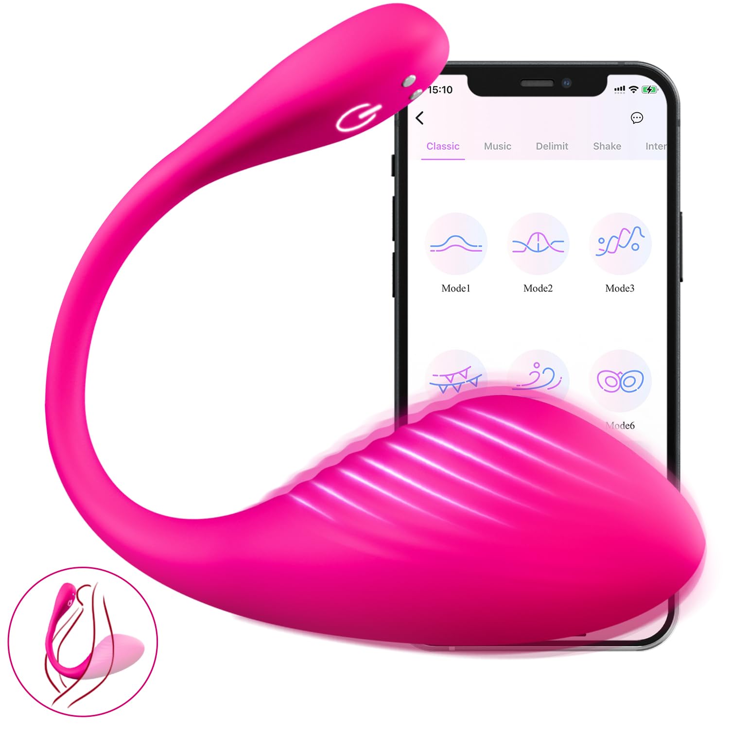 APP Controlled Vibrating Panty Egg - 9 Powerful Modes Wearable Vibrator for Women, Long Distance Couple Sex Toy, Remote Control Adult Toy for Romantic Nights & LDR Play