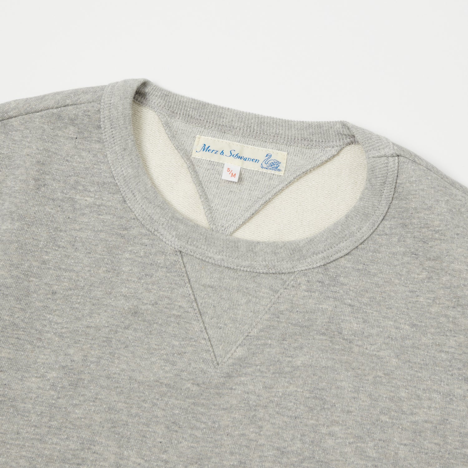 Merz b. Schwanen 346 Premium Cotton Crew Neck Sweatshirt - Grey Melange - Classic Unisex Pullover for Casual Wear & Layering