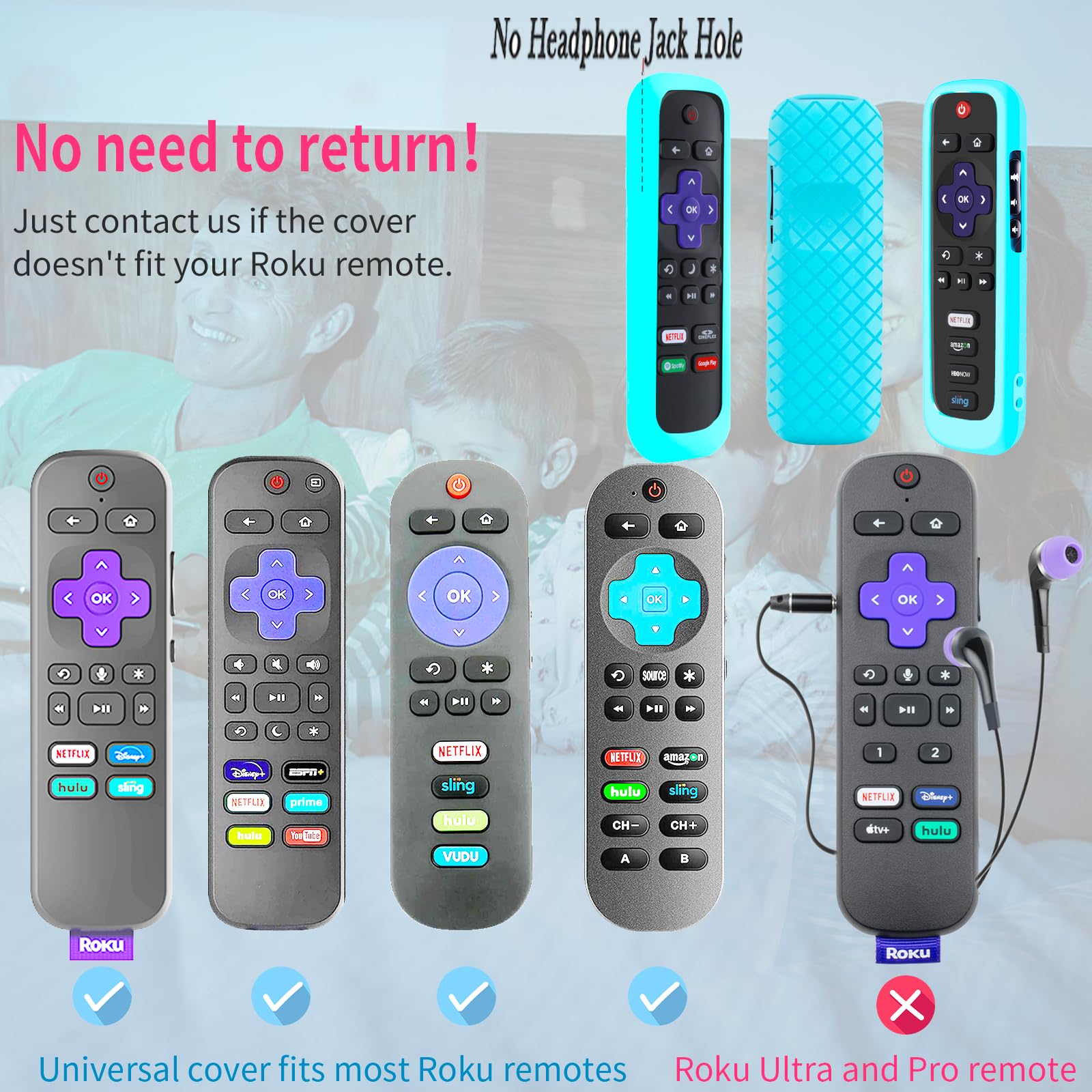 Lambcare Silicone Roku TV Remote Cover - Universal Protective Skin Sleeve for Roku Streaming Stick, Ultra, Express (Blue) - Perfect for Home Entertainment, Gaming & Family Use