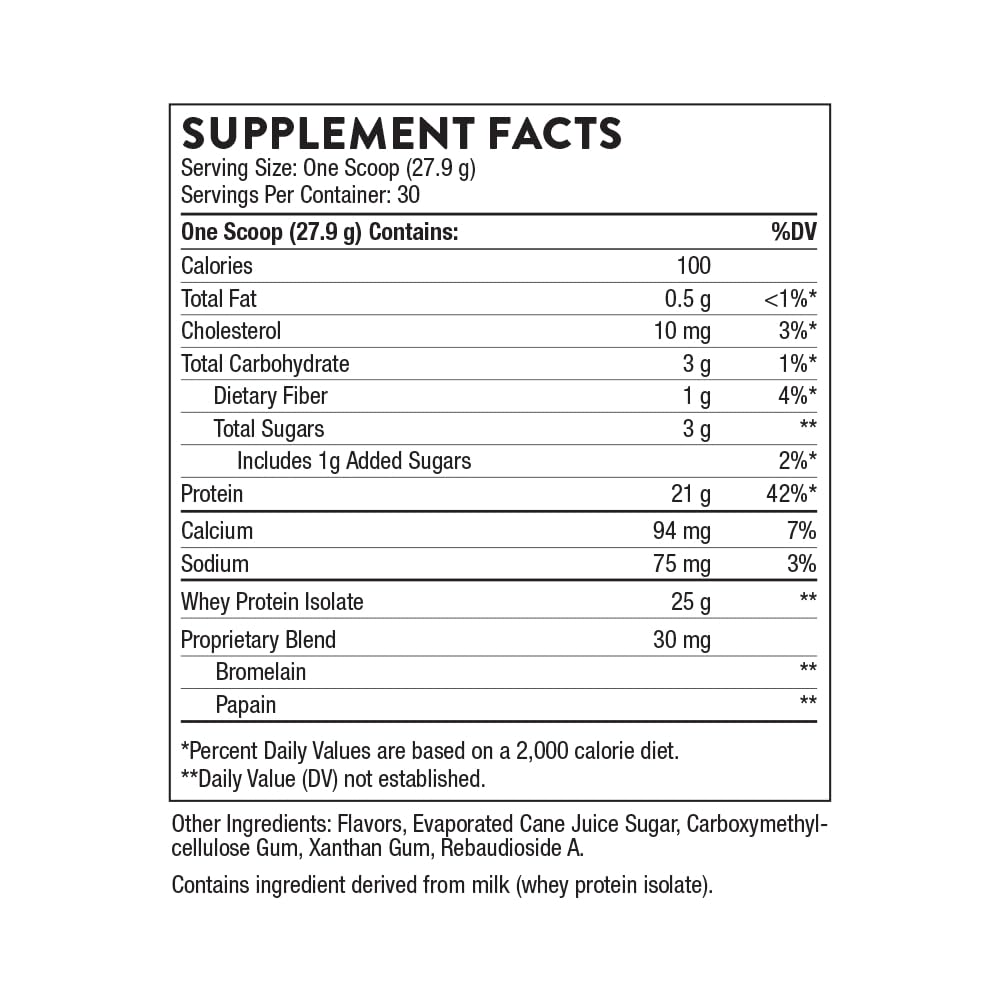 THORNE Whey Protein Isolate Powder - 21g Easy Digest NSF Certified for Sport - Vanilla Flavor 29.5oz (30 Servings) - Post Workout Recovery & Muscle Building Supplement