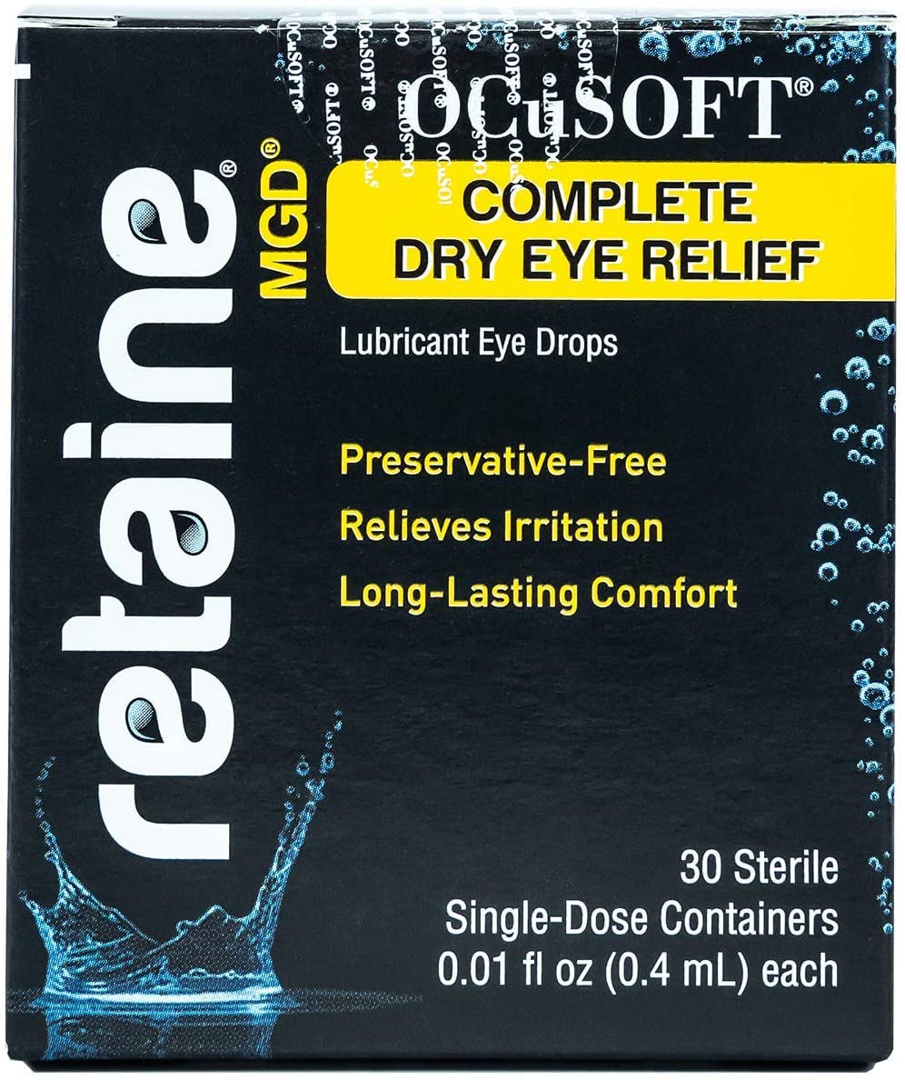 OCuSOFT Retaine MGD Sterile Ophthalmic Emulsion Eye Drops - 30 Single-Dose Containers (Pack of 4) - Relief for Dry Eyes, MGD & Eye Discomfort - Perfect for Daily Use, Travel & Post-Surgery Care