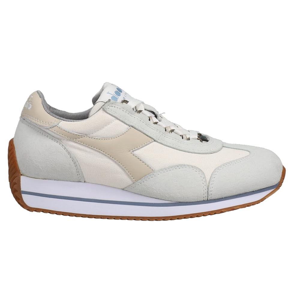 Diadora Women's Equipe H Canvas Sw Evo Lace-Up Sneakers - White Casual Shoes for Walking, Running & Everyday Wear | Comfortable Athletic Fashion Sneakers