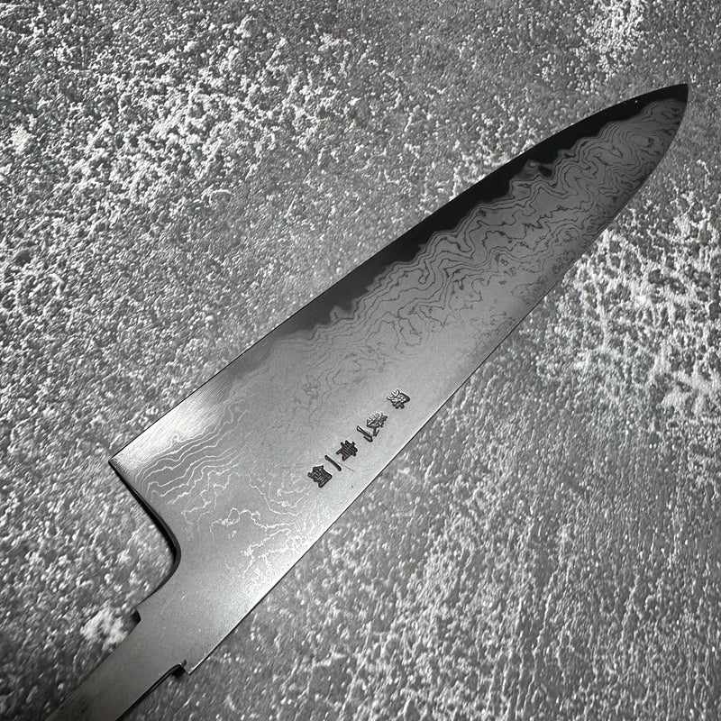 Premium Yoshikazu Tanaka Blue #1 Damascus 240mm Gyuto Knife - No Handle - High Carbon Steel Japanese Chef Knife for Sushi, Meat, and Vegetable Cutting - Perfect for Professional Chefs & Home Cooking