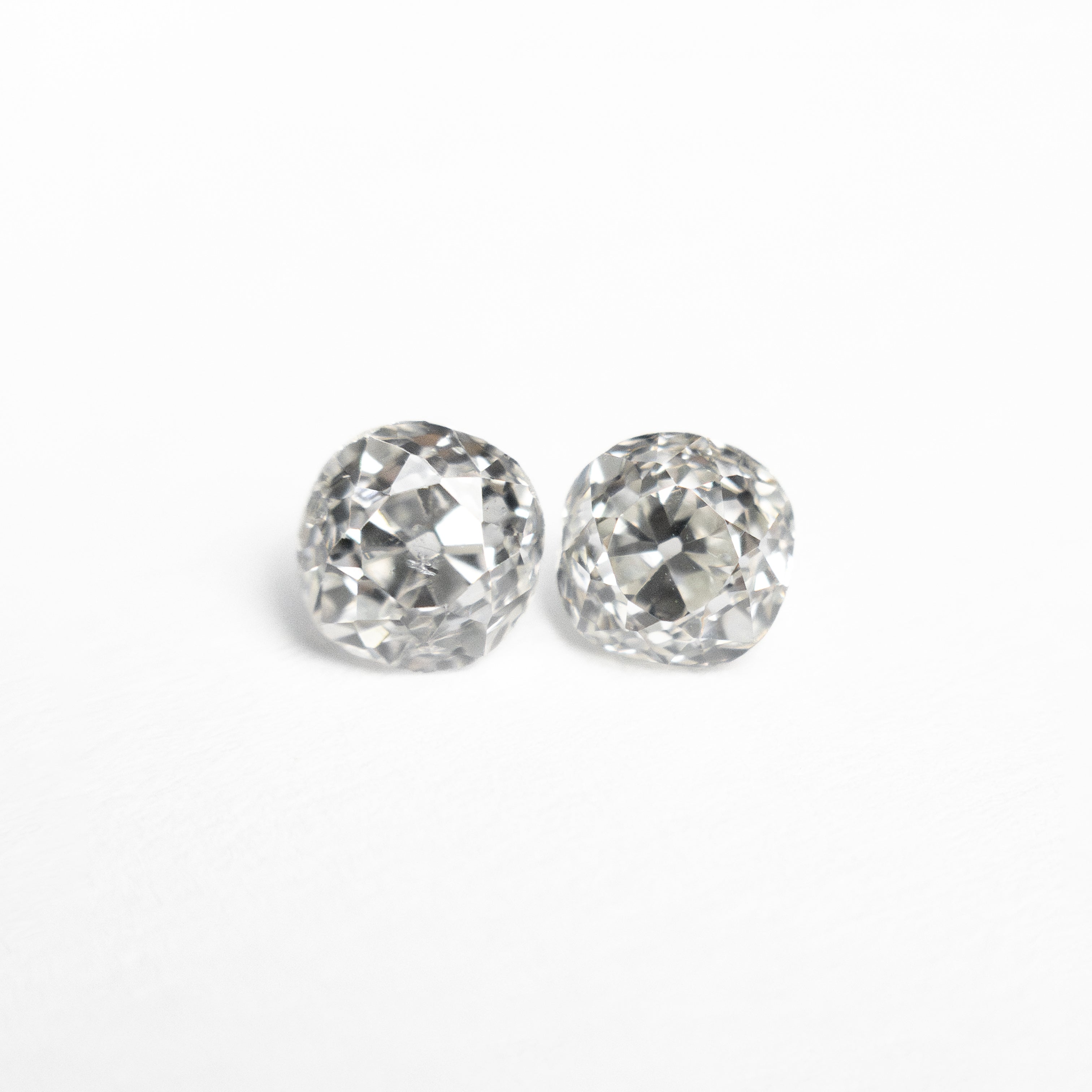 0.83cttw Antique Old Mine Cut Diamond Pair (4.49x4.27x3.29mm & 4.32x4.00x3.20mm, SI Clarity, H-J Color) - Vintage Matching Earrings for Wedding & Anniversary Gifts