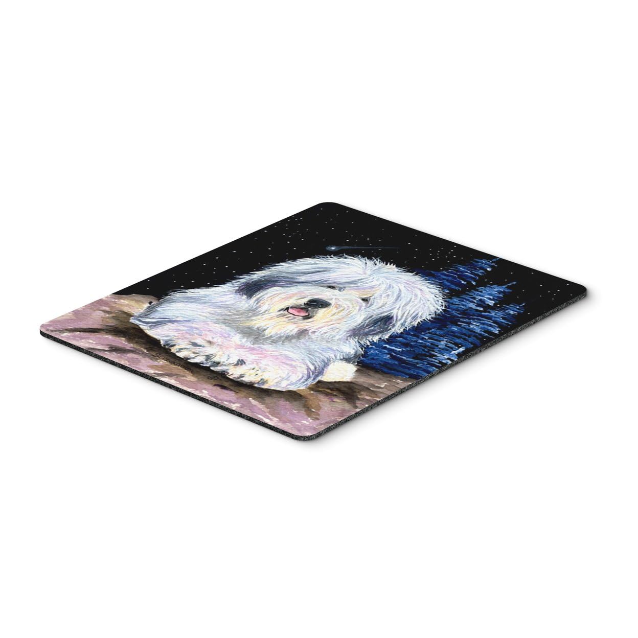 Starry Night Old English Sheepdog Mouse Pad - Large Washable Non-Slip Desk Mat for Home Office, Gaming & Computer Work | Heat Resistant Hot Pad & Trivet for Kitchen Use