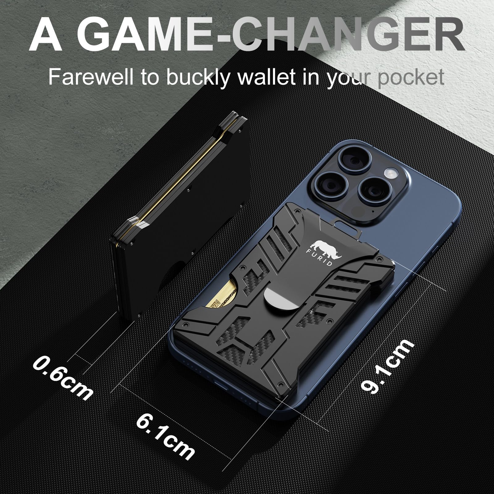 Magnetic Slim Wallet for iPhone 15/14/13/12 Pro Max | Apple MagSafe Compatible Card Holder with Money Clip | RFID Blocking Minimalist Wallet (Black) | Perfect for Travel, Business & Everyday Use