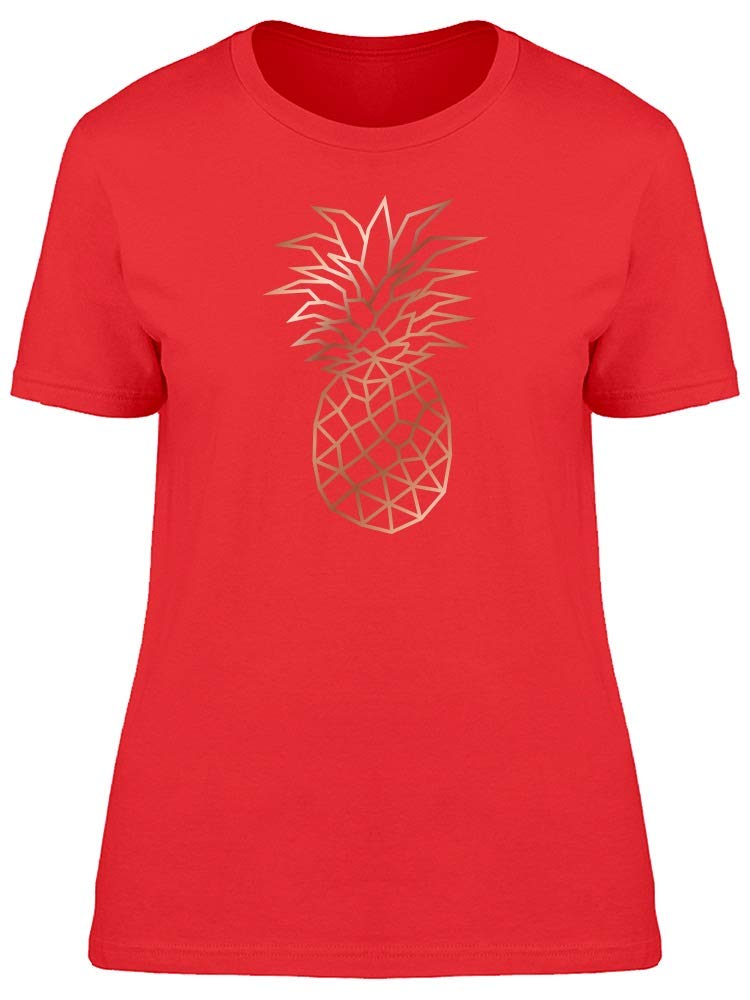 Abstract Rose Gold Pineapple T-Shirt for Women - Trendy Summer Casual Tee for Beach Outings & Vacation Wear