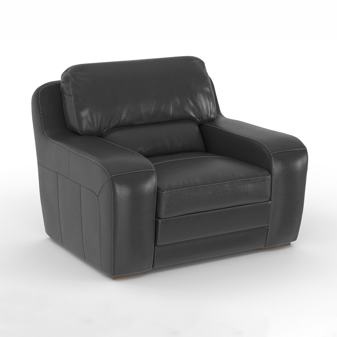Boise Leather Chair - Premium Genuine Leather Recliner for Living Room, Office & Lounge - Comfortable Modern Sofa Chair with Ergonomic Design