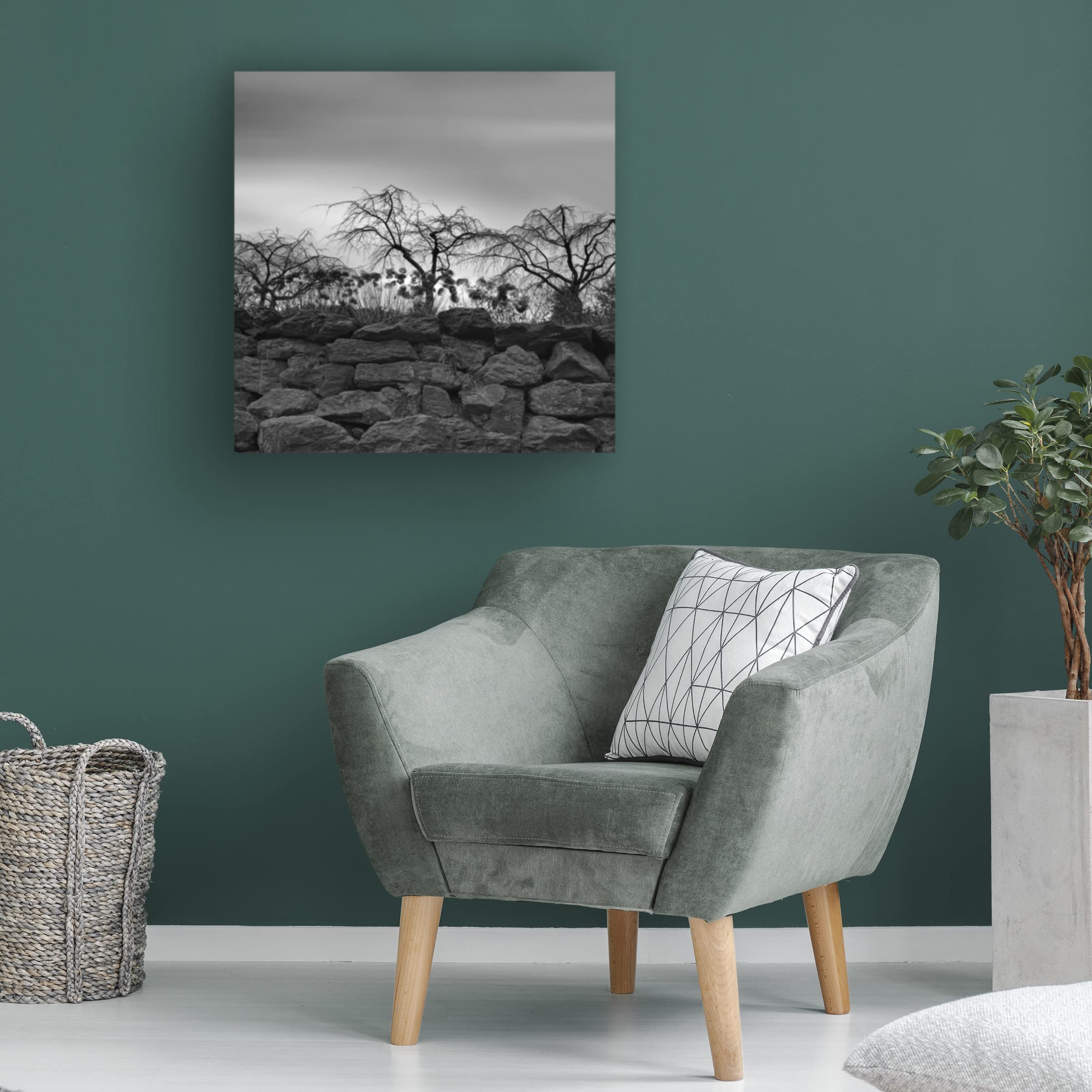 Geoffrey Ansel Agrons 'Dead Hydrangeas' Canvas Wall Art Print - 35x35 Inches Modern Floral Home Decor for Living Room, Bedroom & Office